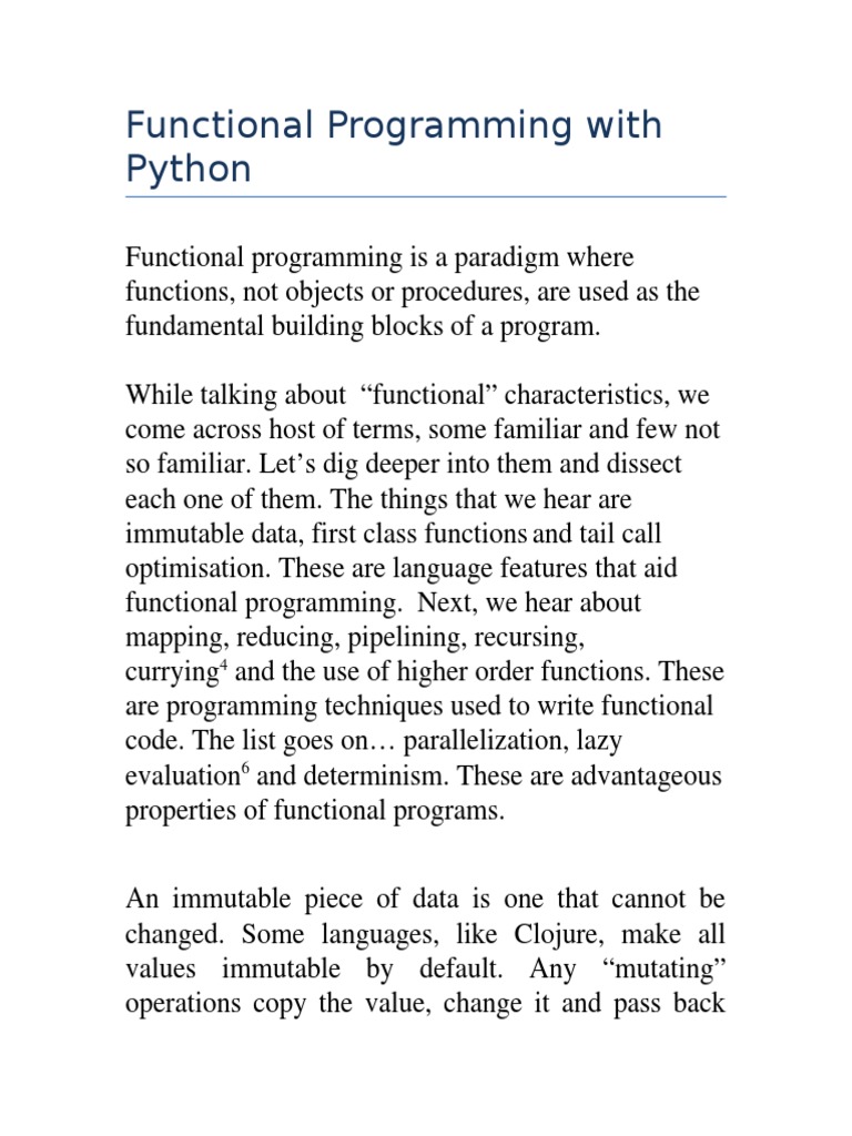 Functional Programming in Python | PDF | Anonymous Function ...