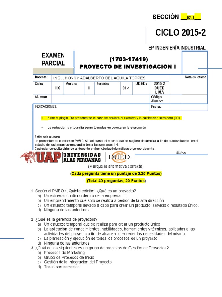 Jda Pii Exparcial Sec21 Rev03 | Gestión de proyectos ...