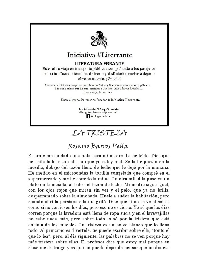 La Tristeza Rosario Barros Peña