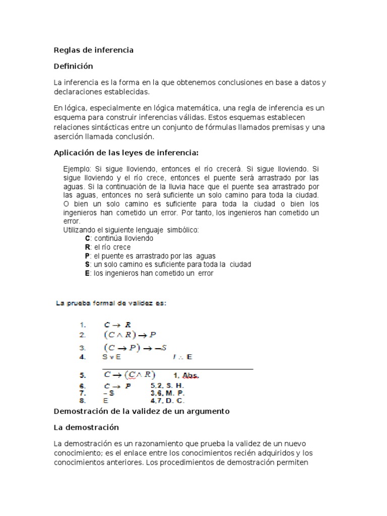 Reglas de Inferencia en Lógica Proposicional | PDF | Proposición ...
