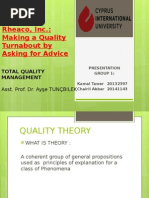 Case 2-1 Rheaco, Inc.: Making A Quality Turnabout by Asking For Advice