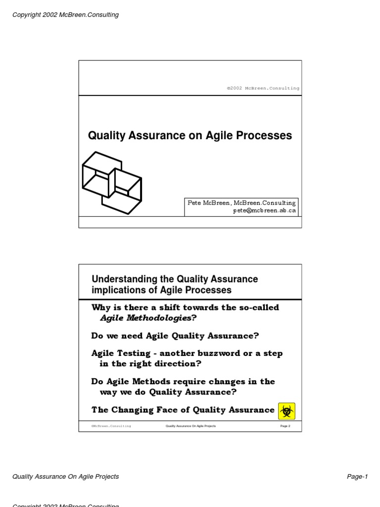Understanding The Quality Assurance Implications of Agile Processes | PDF