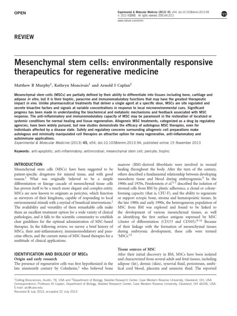 Mesenchymal Cells | PDF | Mesenchymal Stem Cell | Interleukin 10