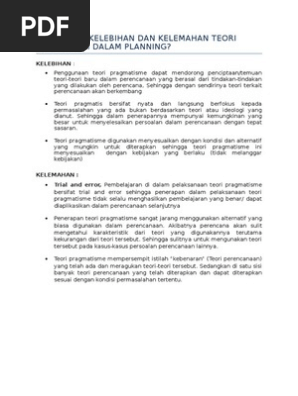 Kelemahan Dan Kelebihan Pragmatisme Pdf