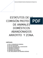 Estatutos de La Comisiòn Protectora de Animales Domésticos Abandonados Arroyito y Zona