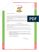 Emergent Literacy Parent Letter