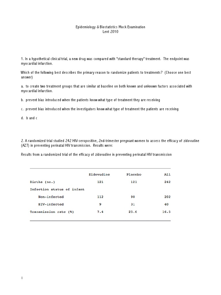 Epidemiology MCQs PDF Screening (Medicine) Statistical Hypothesis
