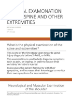 physical examonation of the spine and other extremities project