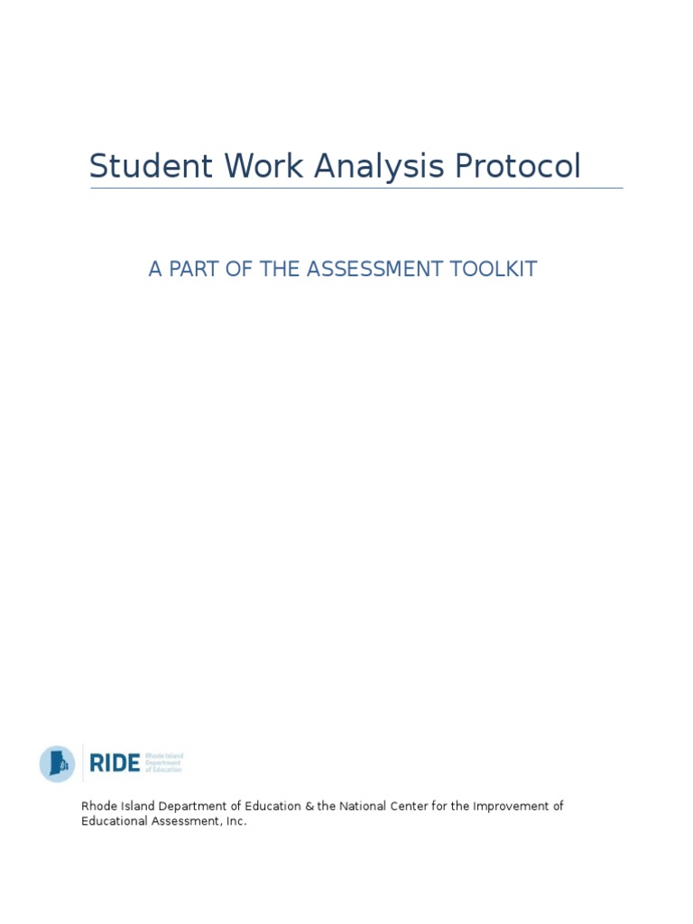 Student Work Analysis Protocol Guide | PDF | Educational Assessment ...