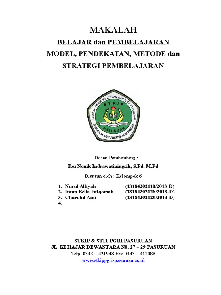  Model  Pendekatan Metode  Dan  Strategi Pembelajaran 