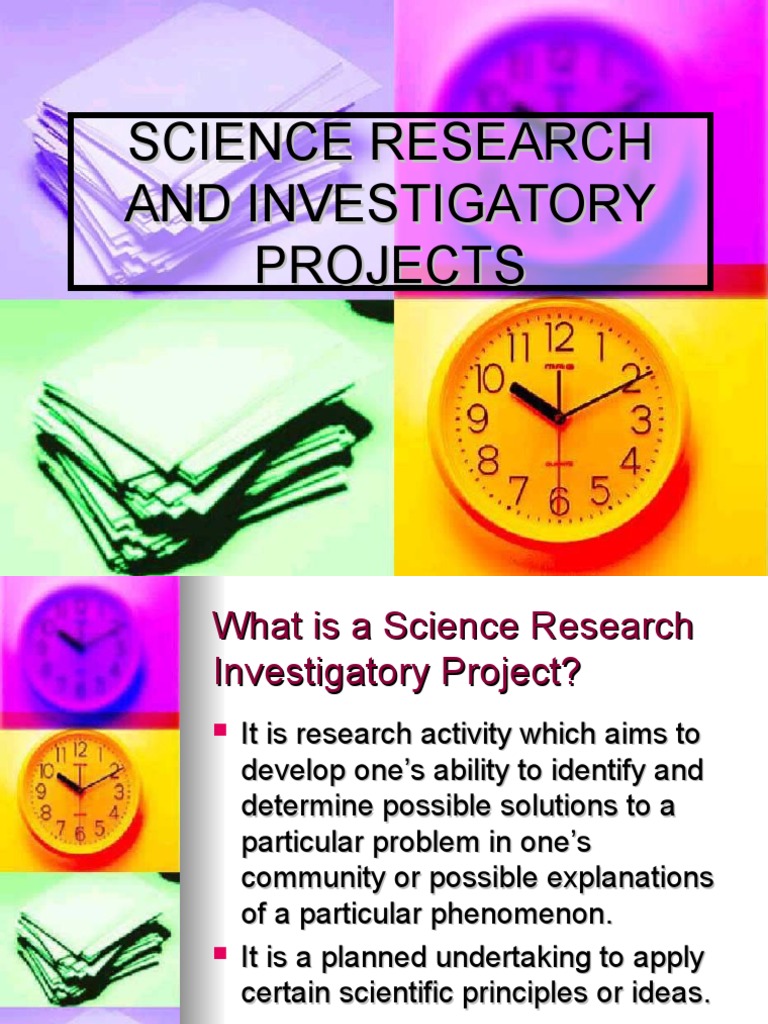 research design for science investigatory project