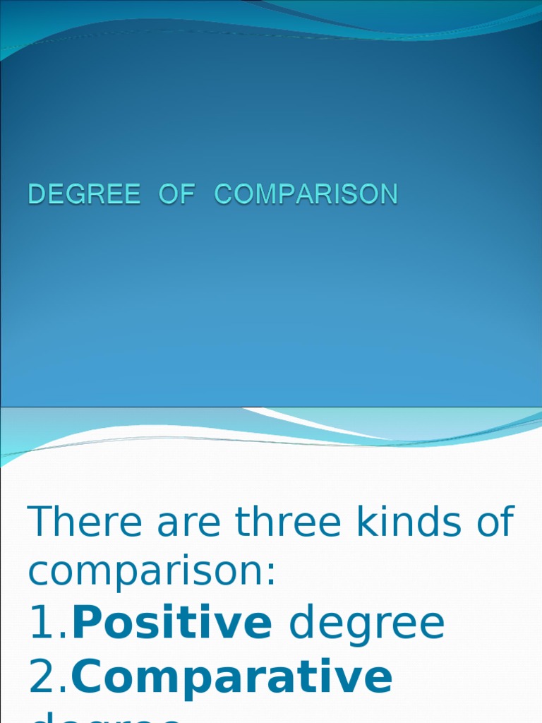 Comparison Degree PDF Grammar Morphology