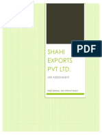 Shahi Exports Merchandising Department