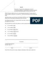 Civil Procedure (Section I) Fall 2008 Prof. Brill Quiz #8