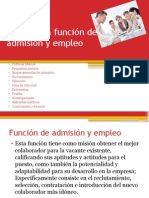 La Funcion de Admision y Empleo