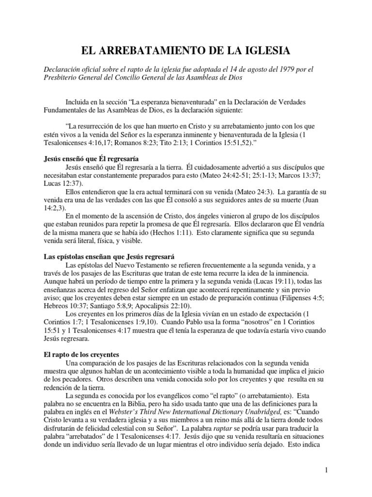 El Arrebatamiento | PDF