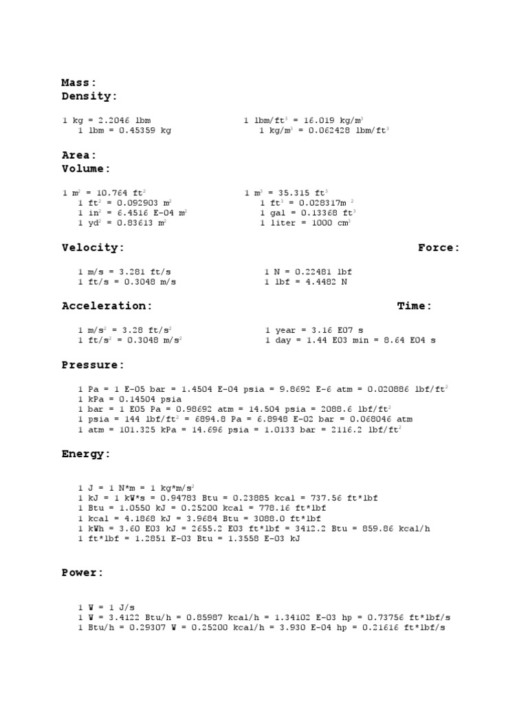 Conversion | PDF | Science & Mathematics