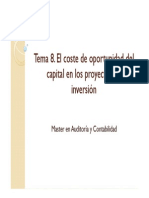 El Coste de Oportunidad Del Capital en Los Proyectos de Inversión PDF