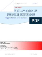 Incidences de Lapplication Des IFRS Dans Le Secteur Minier Rapprochement Avec Les Normes Marocaine PDF