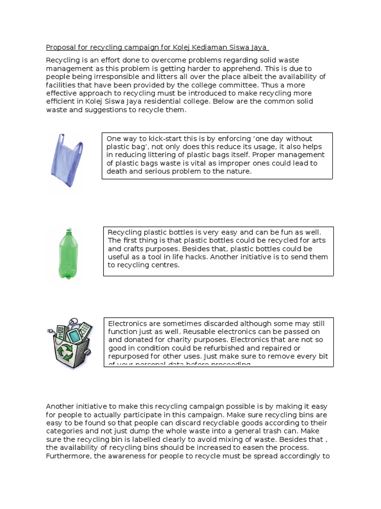 recycling thesis statement examples