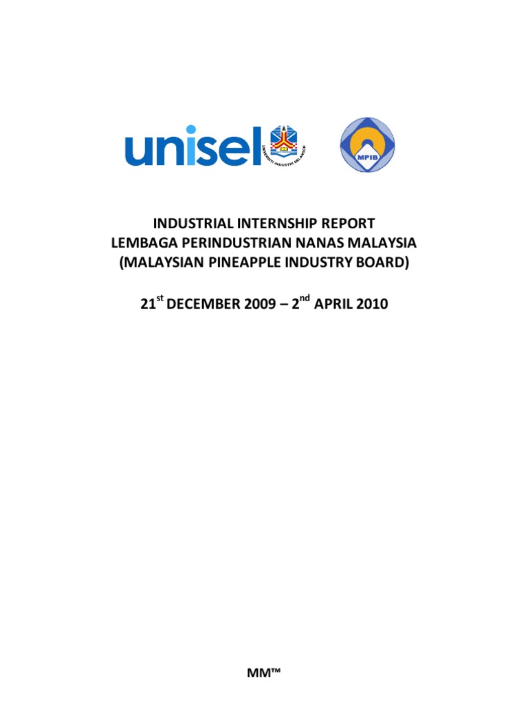 Internship Report Malaysian Pineapple Industry Board (MPIB) PDF