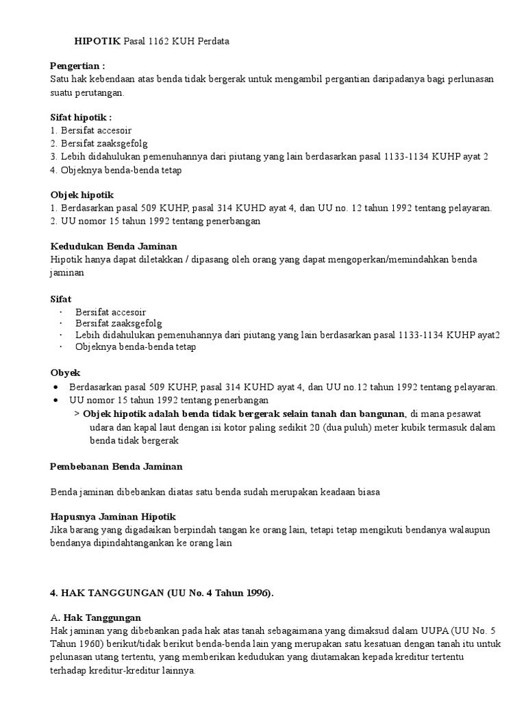 Perbedaan Hak Tanggungan Dan Hipotik