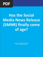 Has The Social Media News Release Come Finally of Age ?