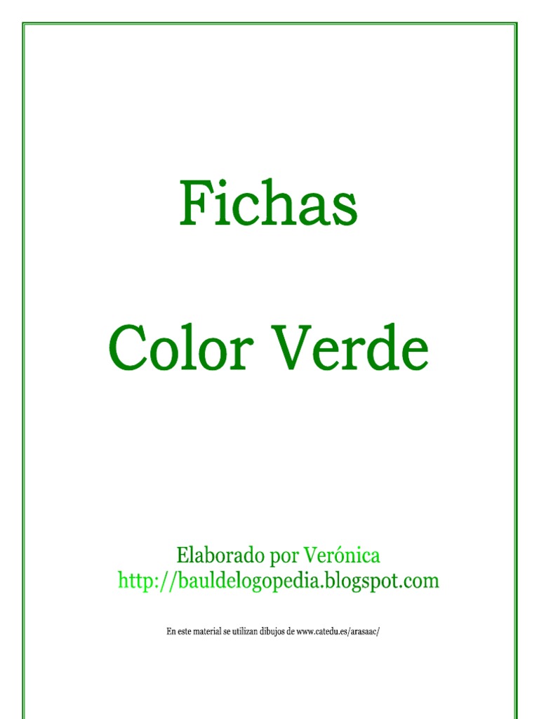 Actividades de Coloreo del Color Verde | PDF
