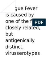 Dengue Fever is Caused by One of the Four Closely Related