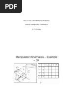 Manipulator Kinematics - Example - 3R: MECH 498: Introduction To Robotics Inverse Manipulator Kinematics M. O'Malley