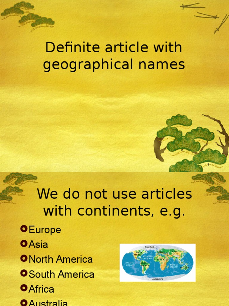 Definite Article With Geographical Names PDF