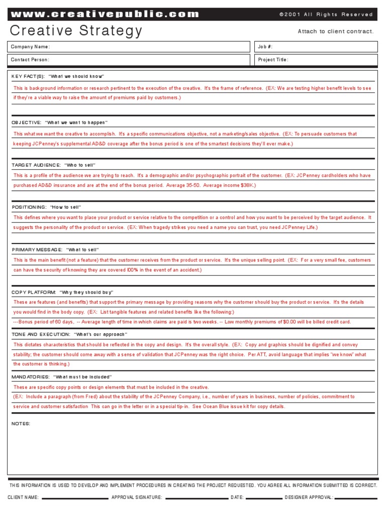 Creative Strategy: Attach To Client Contract | PDF
