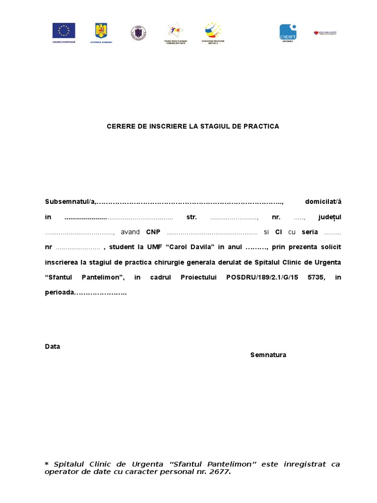 Cerere Inscriere La Curs | PDF