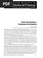 Teatro Pós-dramático e Performance Pós-dramática