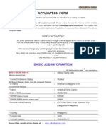 Application Form: Basic Job Information