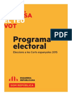 Programa Electoral. Eleccions A Les Corts Espanyoles 2015