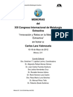 XXICongresoInternacionalMetalurgiaExtractiva Mexico-2012 