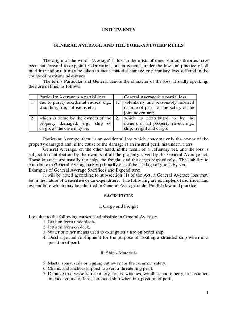 General Average PDF Marine Salvage Ships