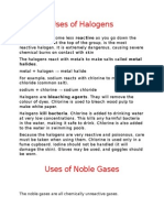 Uses of Halogens & Noble Gases (Chem 7)
