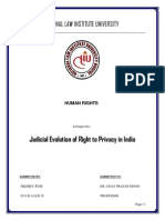 National Law Institute University: Judicial Evolution of Right To Privacy in India