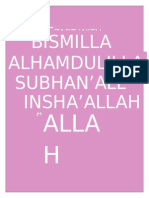 Tart With End With Appreciate With Hope With: Bismilla Alhamdulilla Subhan'All Insha'Allah