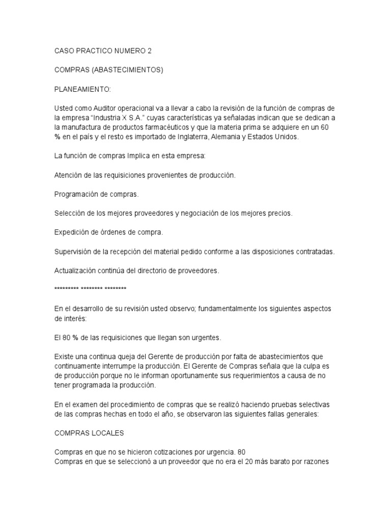Análisis de Compras y Control en Empresas | PDF | Business