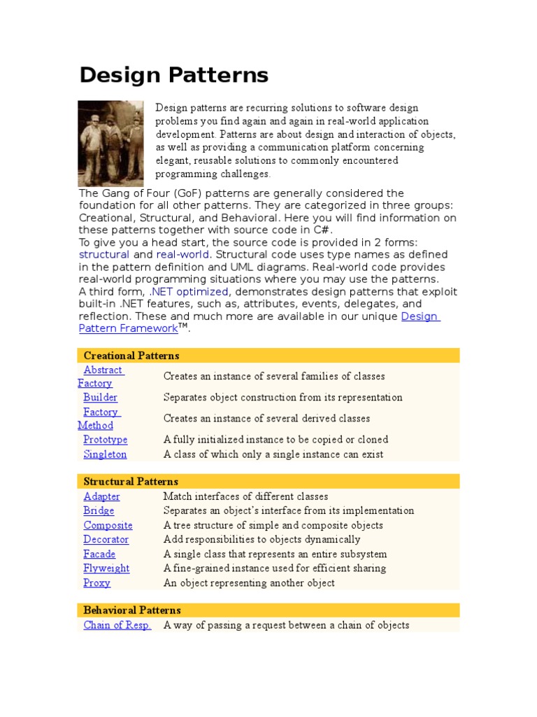 GoF Design Patterns | PDF | Class (Computer Programming) | Method ...