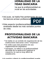 Profesionalidad de La Actividad Bancaria