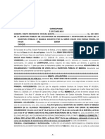 Escritura Pública de Aclaración, Protocolizada en Notaria de Fe Pública - Bolivia, Minuta de Aclaración de Datos 2015