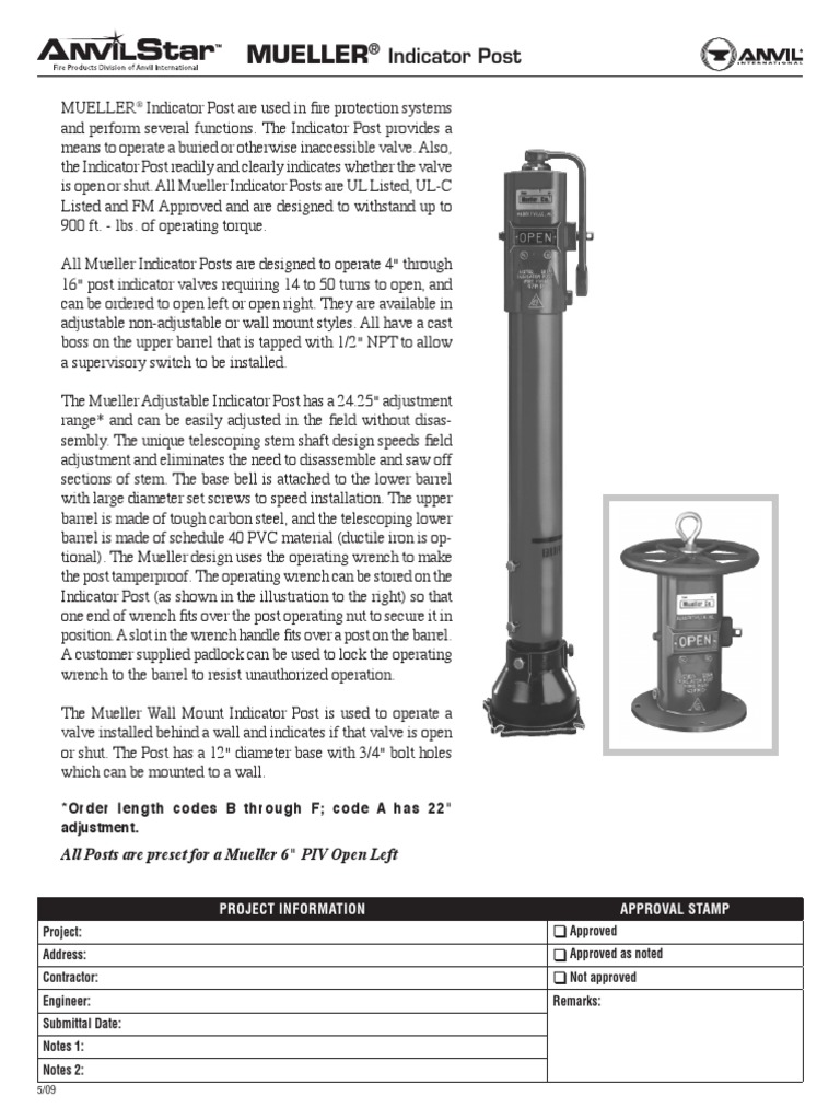 MUELLER® Indicator Post Screw Valve