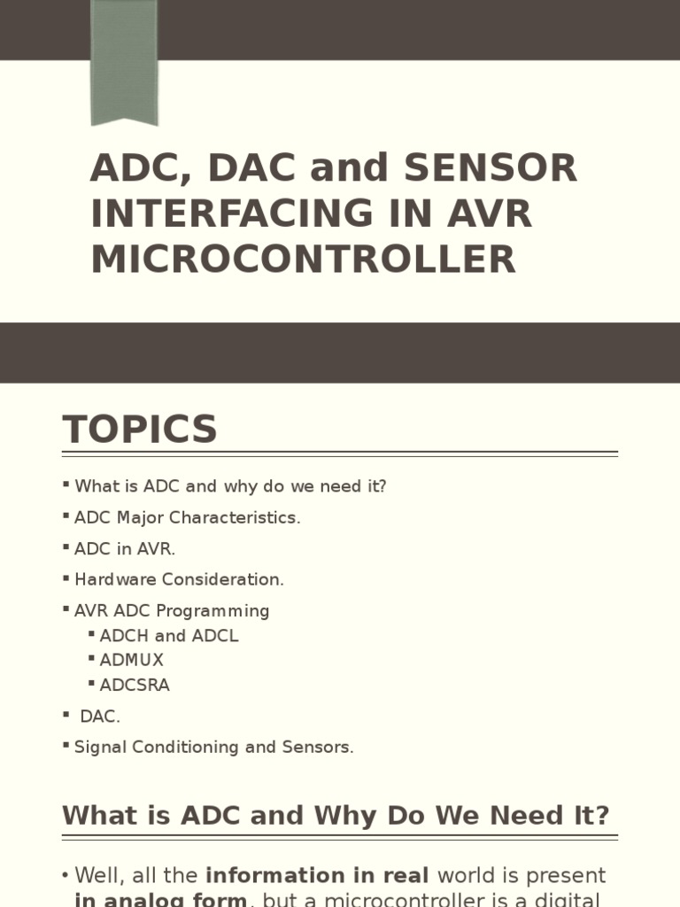 ADC, DAC & Sensor Interfacing in AVR | PDF | Analogue Electronics ...