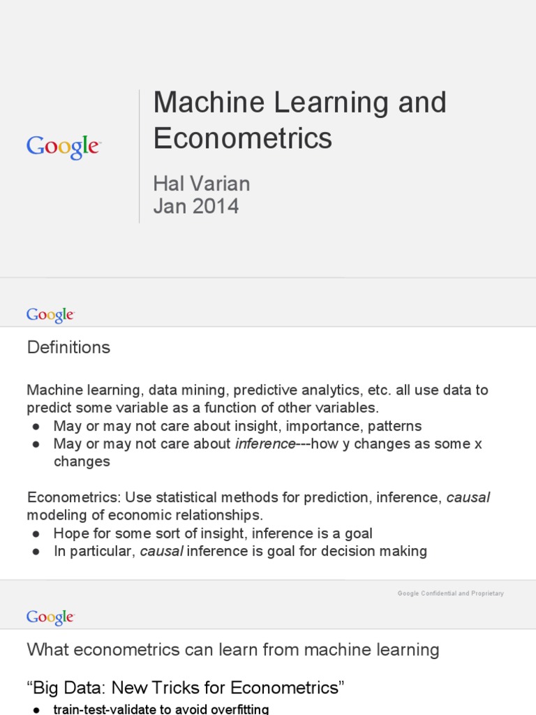 Slides Machine Learning and Econometrics | PDF