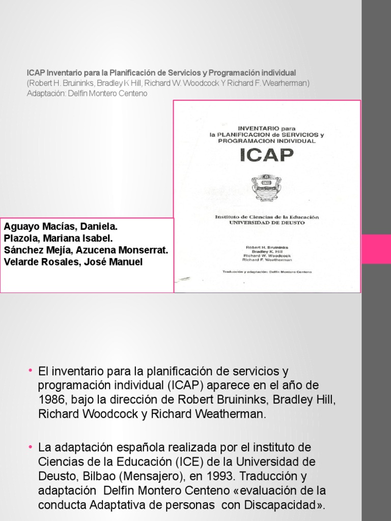 ICAP: Evaluación de Conducta Adaptativa | PDF | Comportamiento | Invalidez