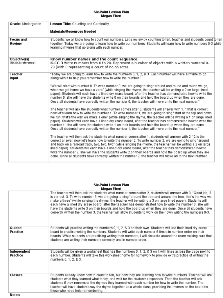 North carolina lesson plan template image